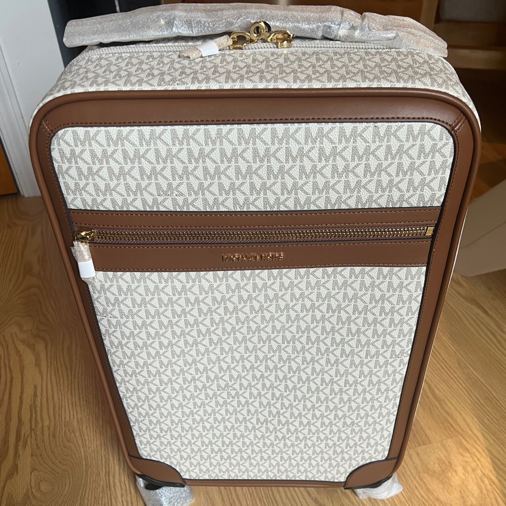 Michael Kors Small Vanilla Trolley Rolling Suitcase